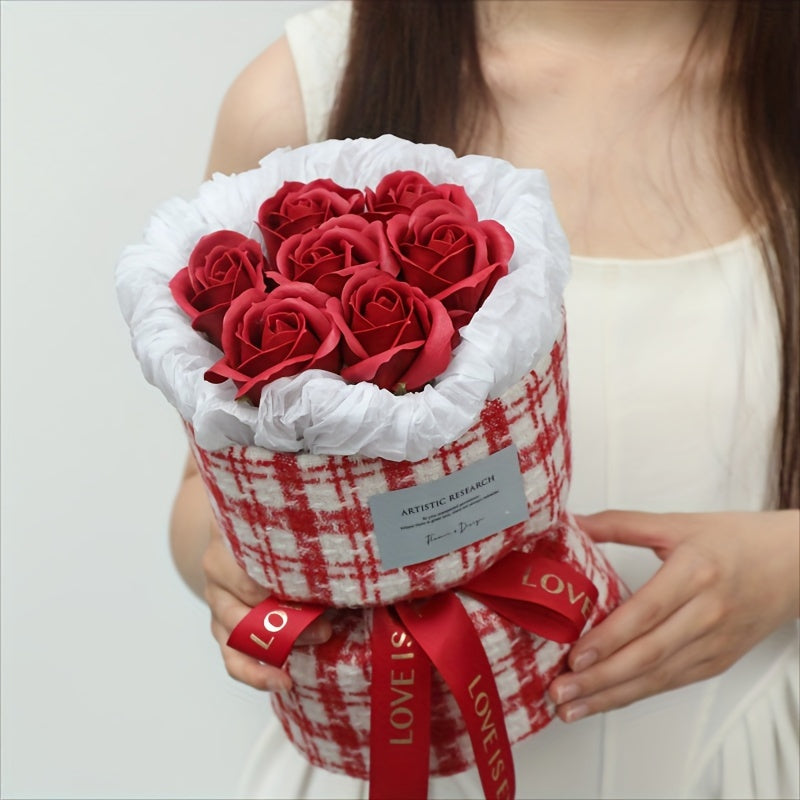 Elegant Artificial Rose Bouquet Gift with Bag