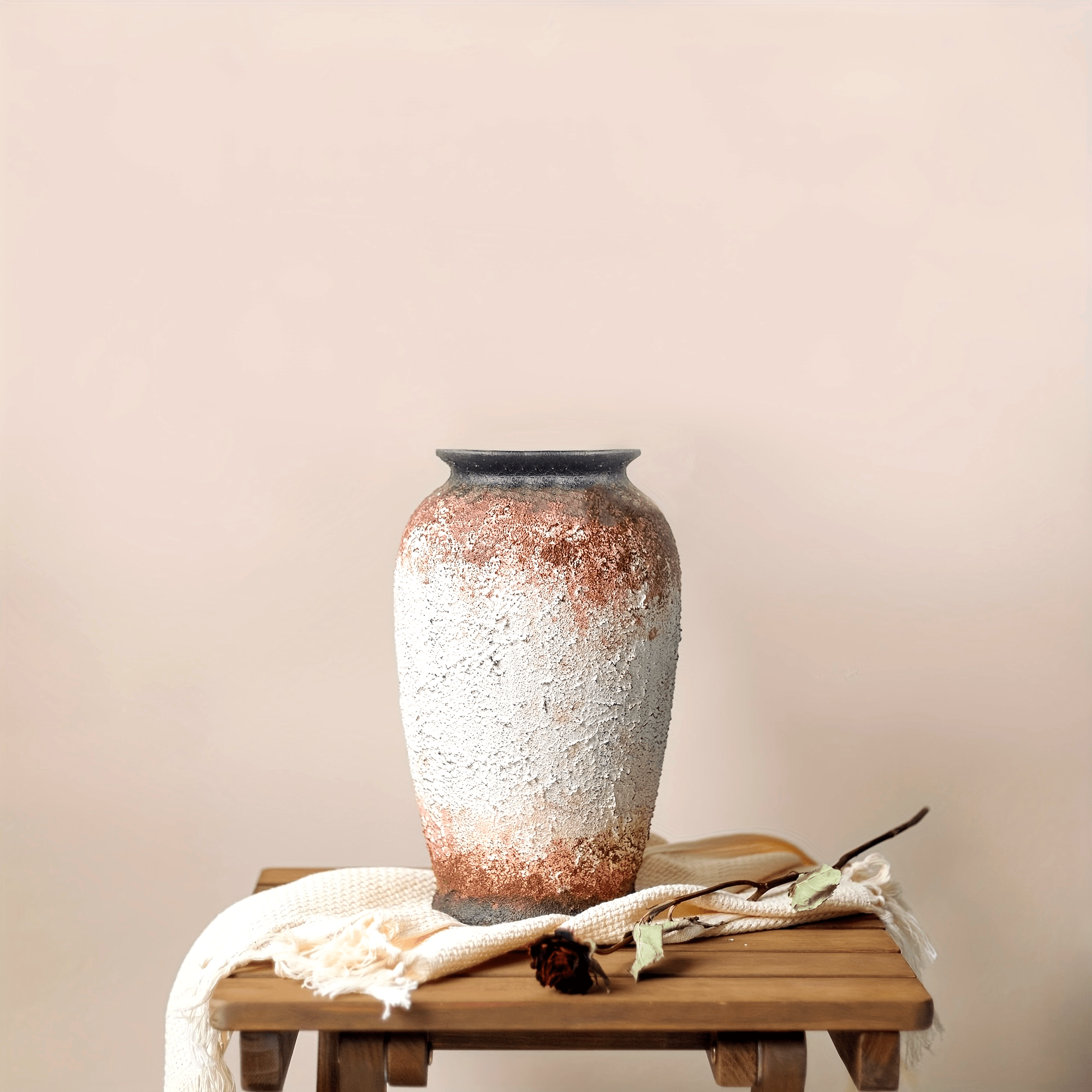 Rustic Ceramic Vase for Seasonal Home Decor